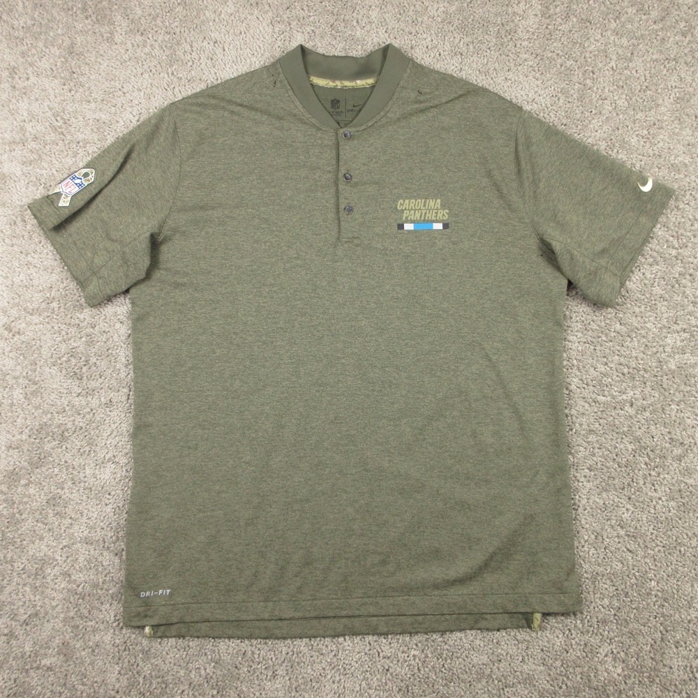 Carolina Panthers Polo Shirt Mens XL Green Nike NFL Salute To Service Military